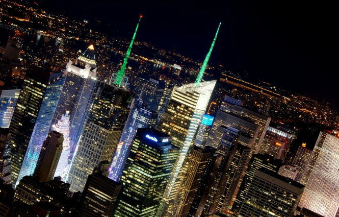 Обои city, new york, usa, город, небоскребы, ночь, нью-йорк, свет, сша