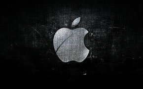 Обои apple, логотип, надкушенное яблоко, серый, чёрный