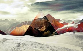 Обои абстракции, горы, снег, треугольник, цвета