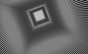 Обои квадрат, лучи, оптическая иллюзия, туннель