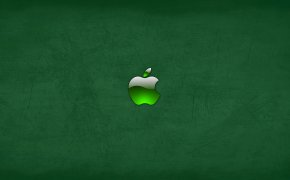 Обои apple, mac, зеленый, яблоко